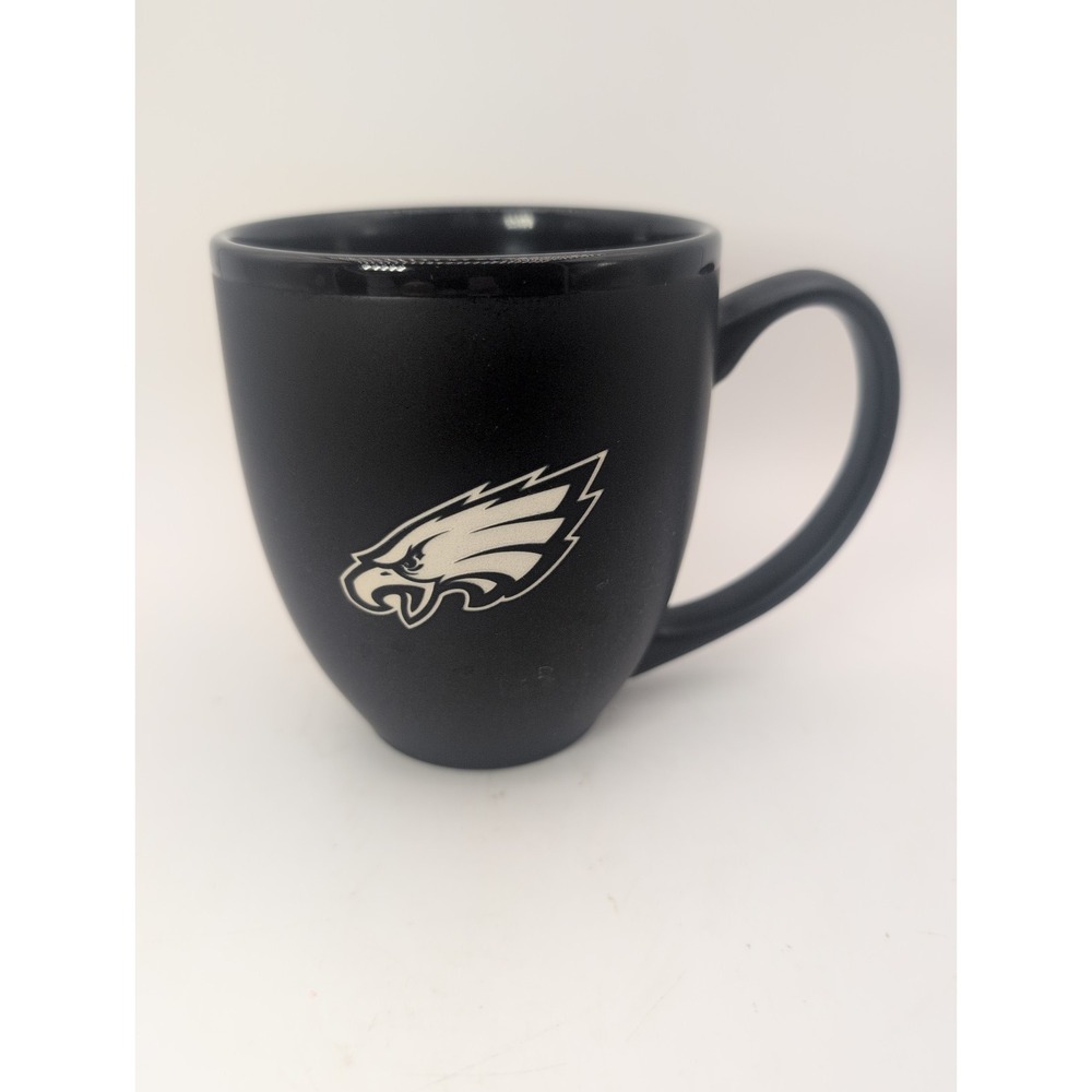Philadelphia Eagles Laser Etched Black 15 oz Coffee Mug Cup NWOT NFL Football